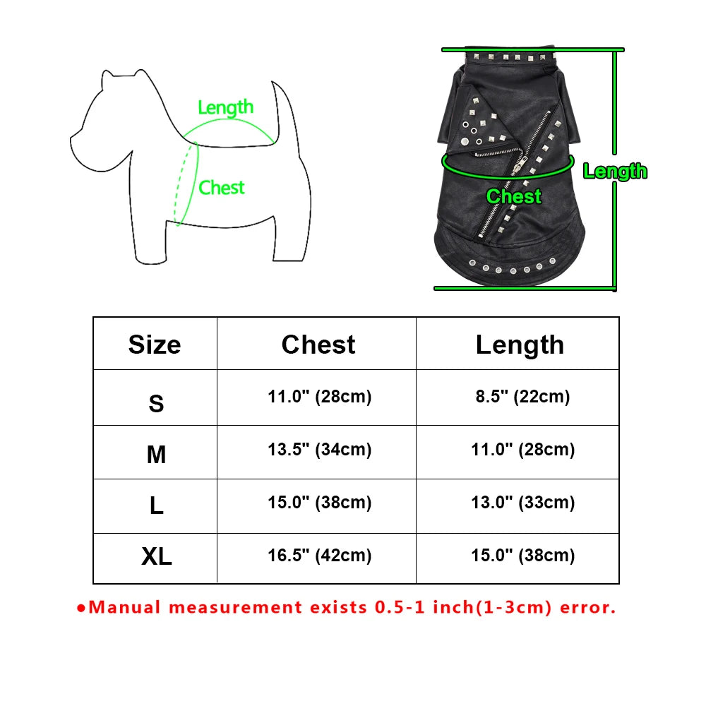 Cool Dog Jacket – Rocker Style Leather Coat for Small & Medium Dogs