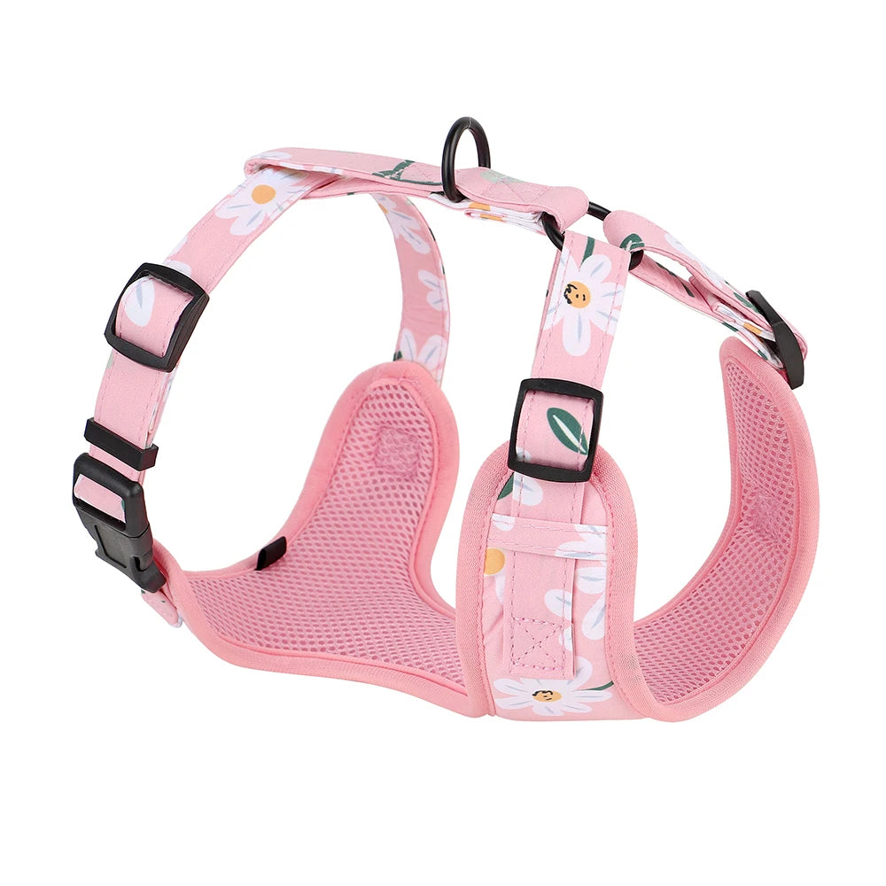 Fashion Printed Dog Harness – Breathable Nylon Mesh Vest for Small, Medium & Large Dogs (French Bulldog, Pug, Chihuahua, Yorkie)
