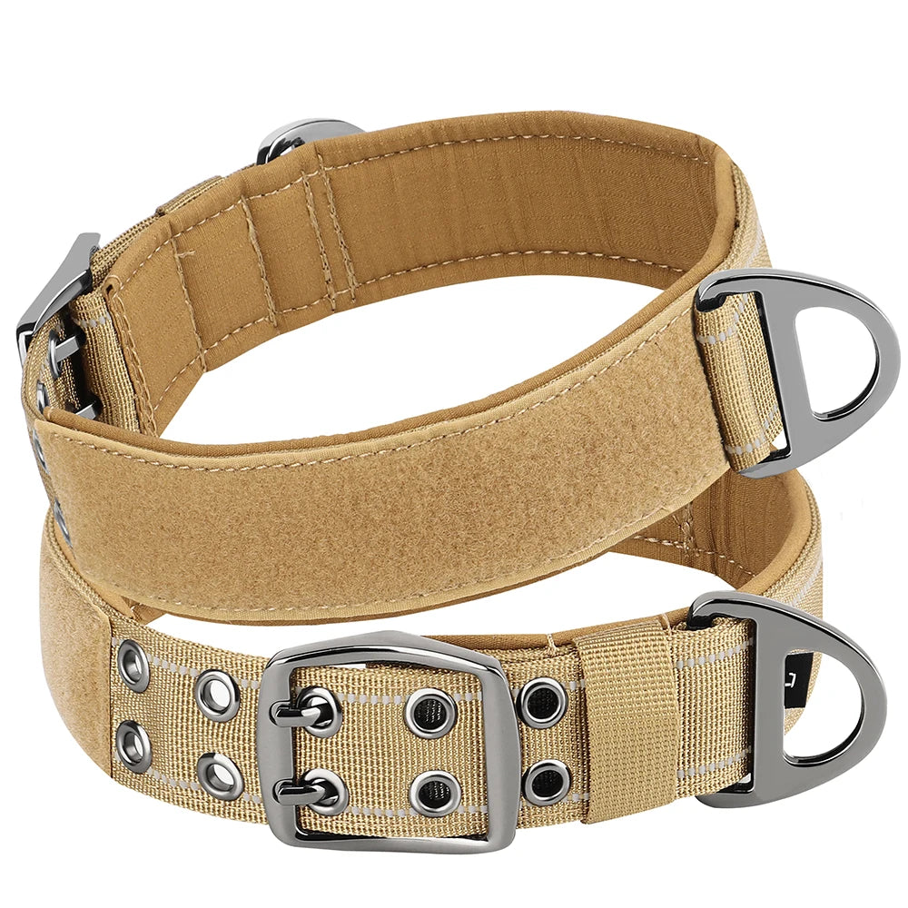 Tactical Military Dog Collar – Adjustable Nylon Training Collar with Handle for Medium & Large Dogs