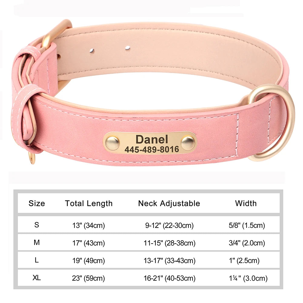 Custom Leather Dog Collar – Personalized with Free Engraving | XS–XXL Sizes