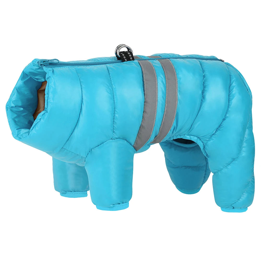Thick Warm Waterproof Dog Jacket – Winter Coat with Reflective Strips