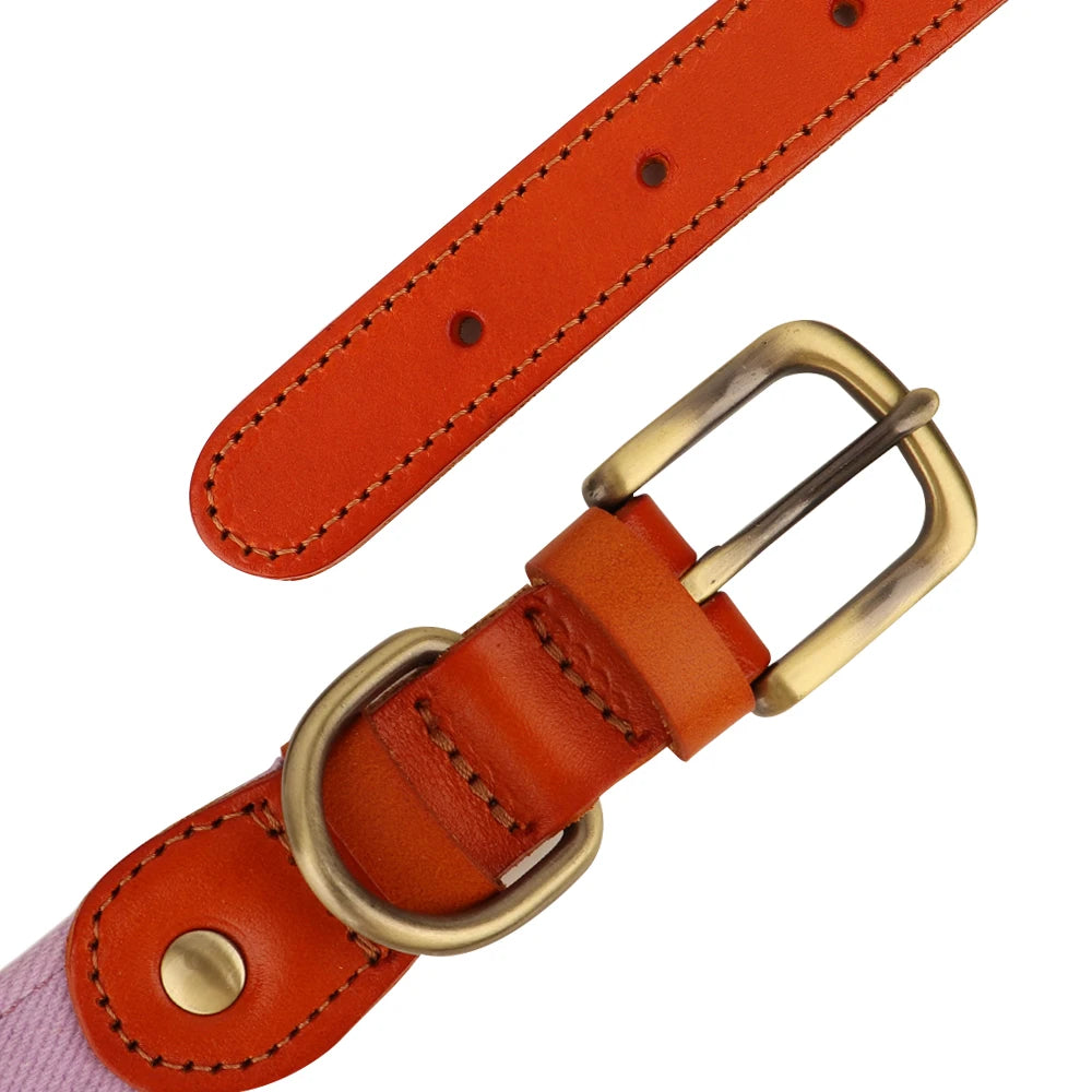 Personalized Dog Collars PU Leather Pet ID Collars Custom Engraved Nameplate Tag Adjustable For Small Medium Large Dogs