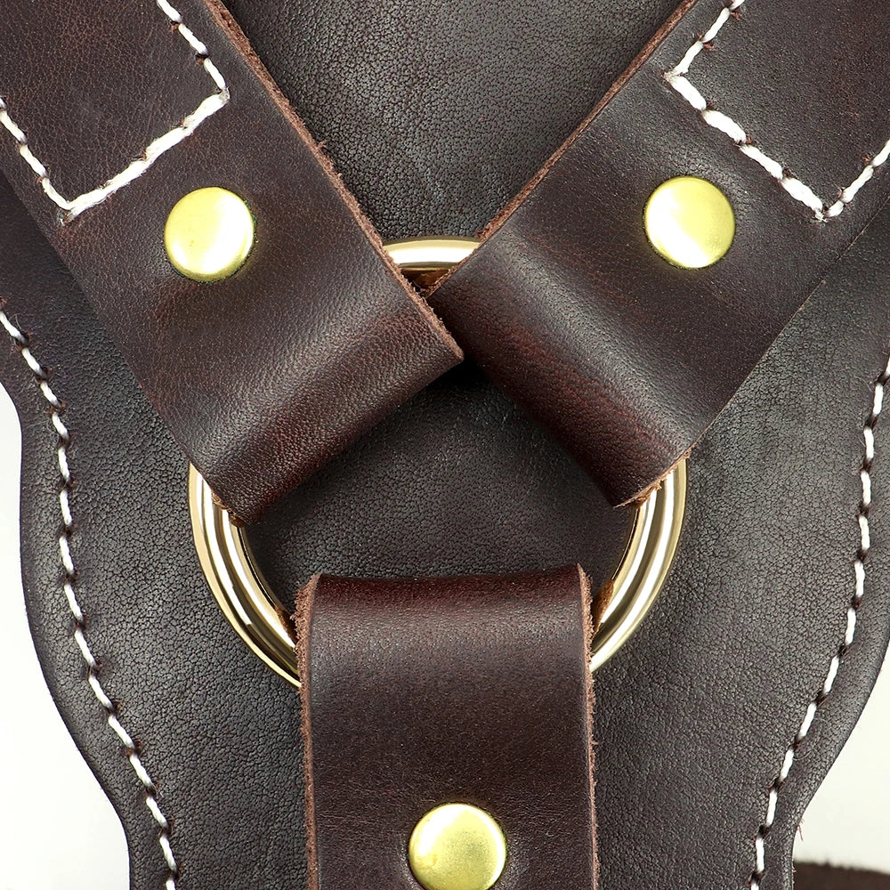 Durable Large Dog Harness Genuine Leather Dog Vest Harnesses Adjustable Quick Control With Handle Pet Supplies For Labrador