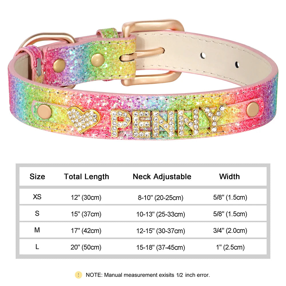 ✨ Personalized Bling Rhinestone Dog Collar – For Small Dogs & Cats ✨