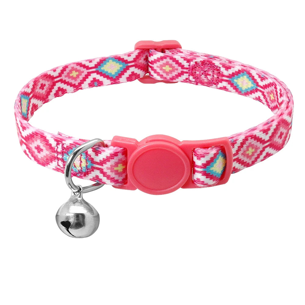 Cute Fruit Print Cat Collar with Bell – Adjustable Quick Release Safety Collar for Cats & Kittens