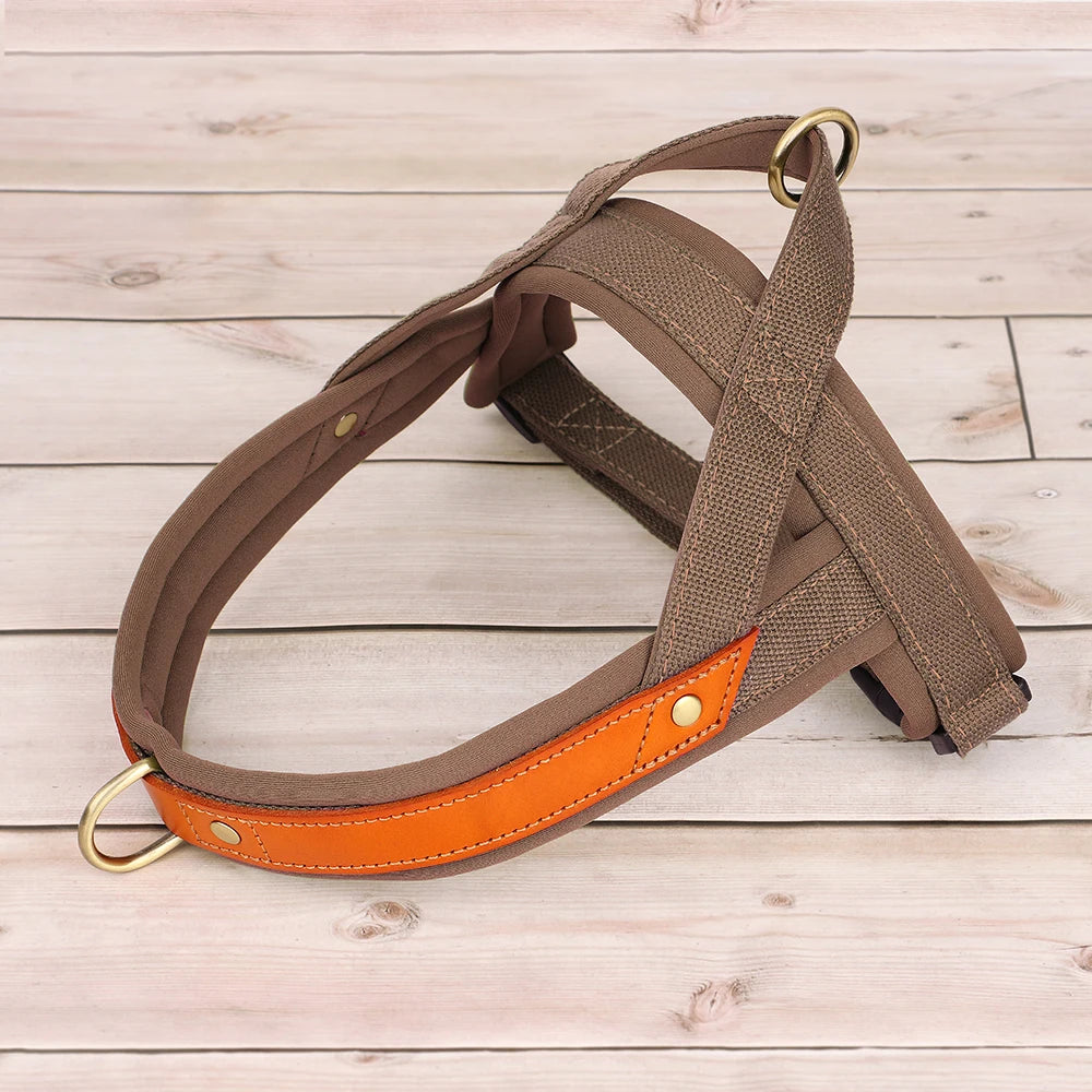 Nylon Leather Padded Dog Harness Vest Small Medium French Bulldog No Pull Pet Puppy Harnesses Adjustable Outdoor Vests Perros