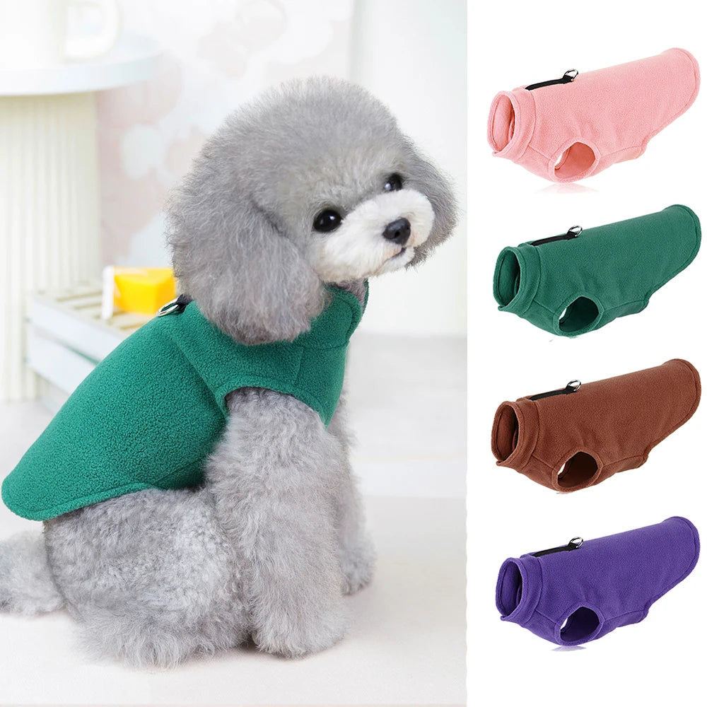 Soft Fleece Dog Jacket – Warm Winter Coat for Small & Medium Dogs