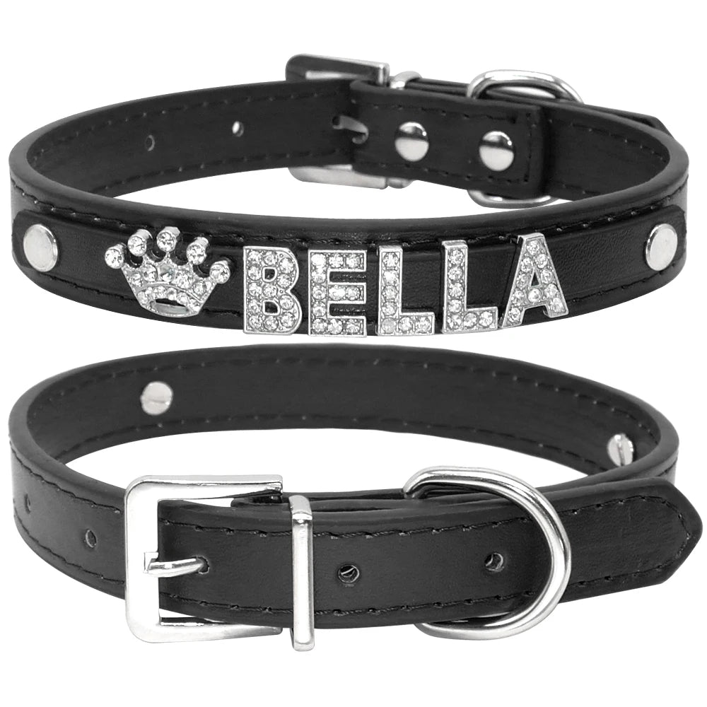 ✨ Personalized Bling Rhinestone Dog Collar – For Small Dogs & Cats ✨