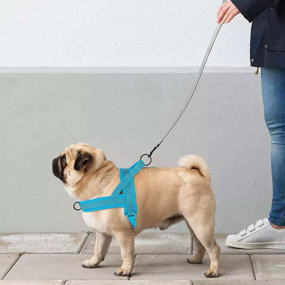 No Pull Nylon Dog Harness Breathable Mesh Pet Harnesses Vest Reflective Strap Harness for Medium Large Dogs Pug Walking Training