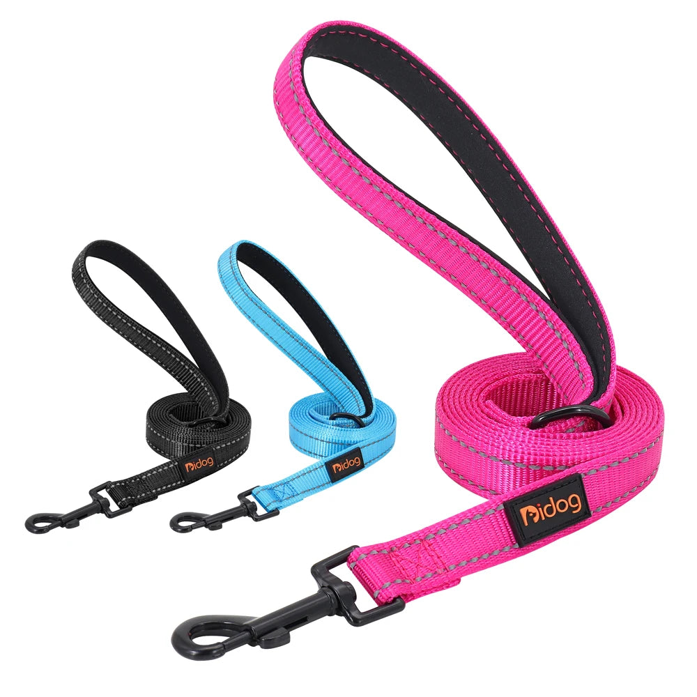 Nylon Reflective Dog Leash – Soft &amp; Durable Pet Lead