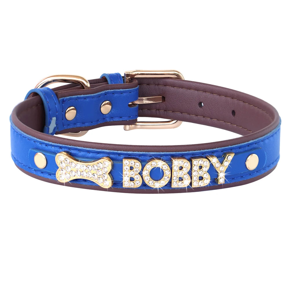 ✨ Personalized Bling Rhinestone Dog Collar – For Small Dogs & Cats ✨