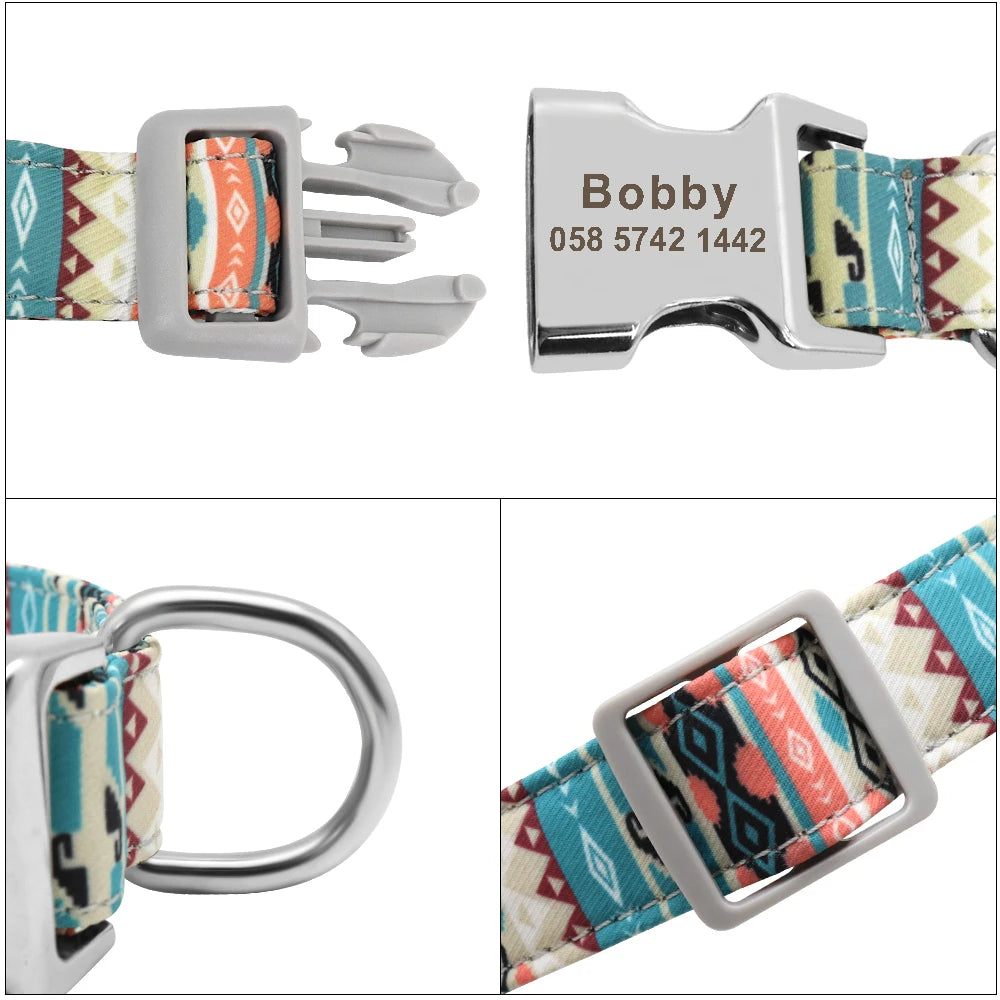 Custom Dog Collar Personalized Pet Dog ID Name Tag Accessories Collars Small Medium Large Nylon Engraved Puppy Dogs Collars S-L