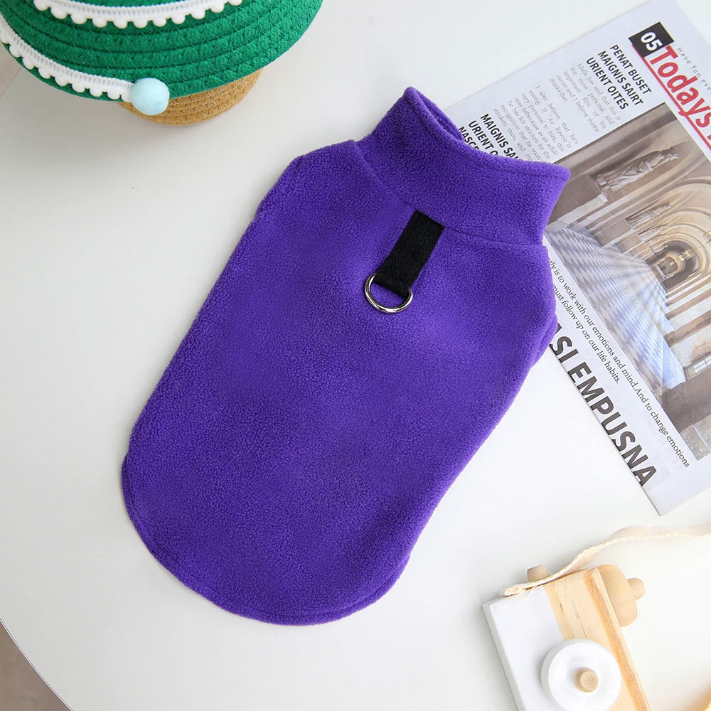 Soft Fleece Dog Jacket – Warm Winter Coat for Small & Medium Dogs