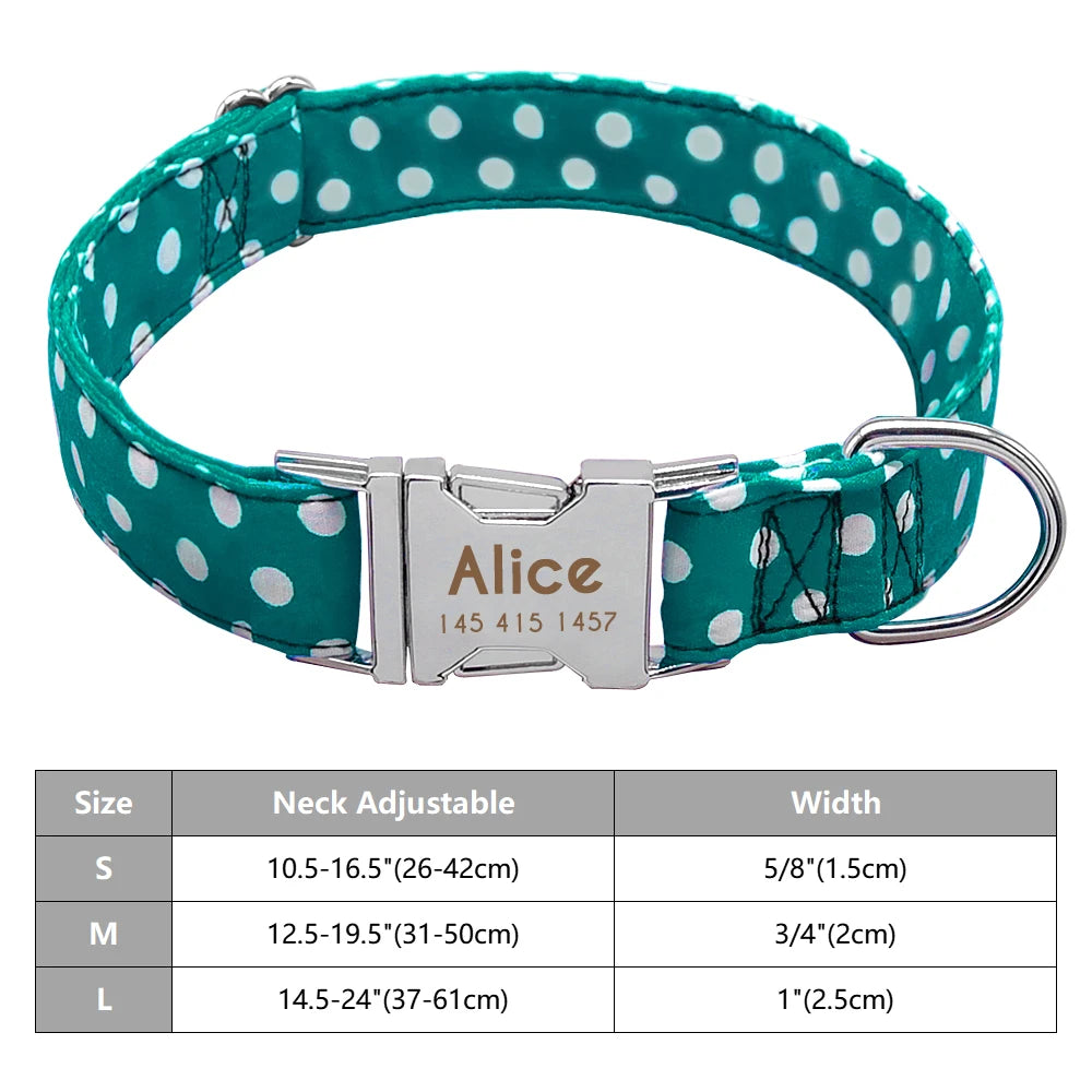 Adjustable Personalized Dog Collar – Custom Engraved Nylon Pet ID Collar | For Small, Medium & Large Dogs