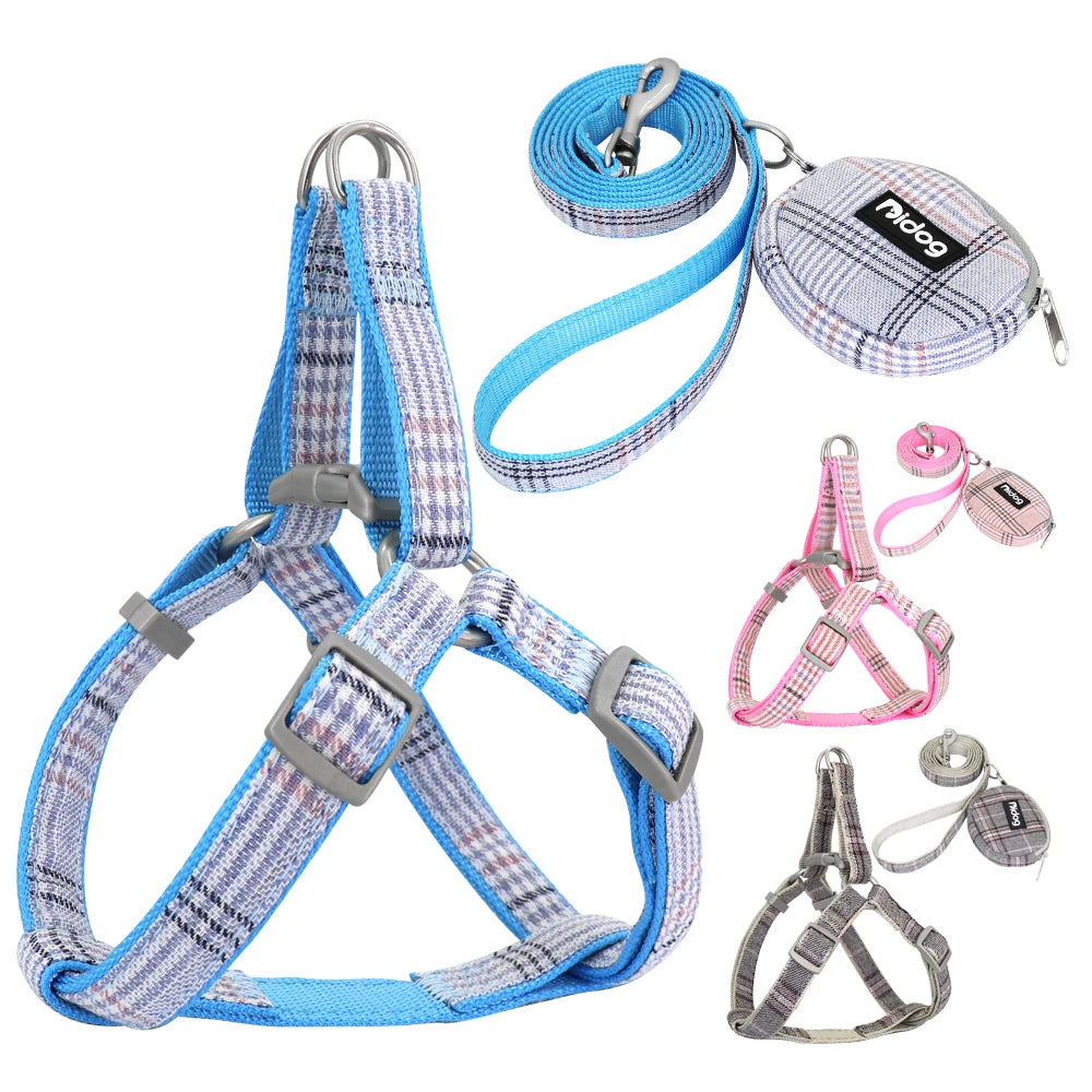 Adjustable Pet Harness & Leash Set – Soft Nylon Dog & Cat Vest