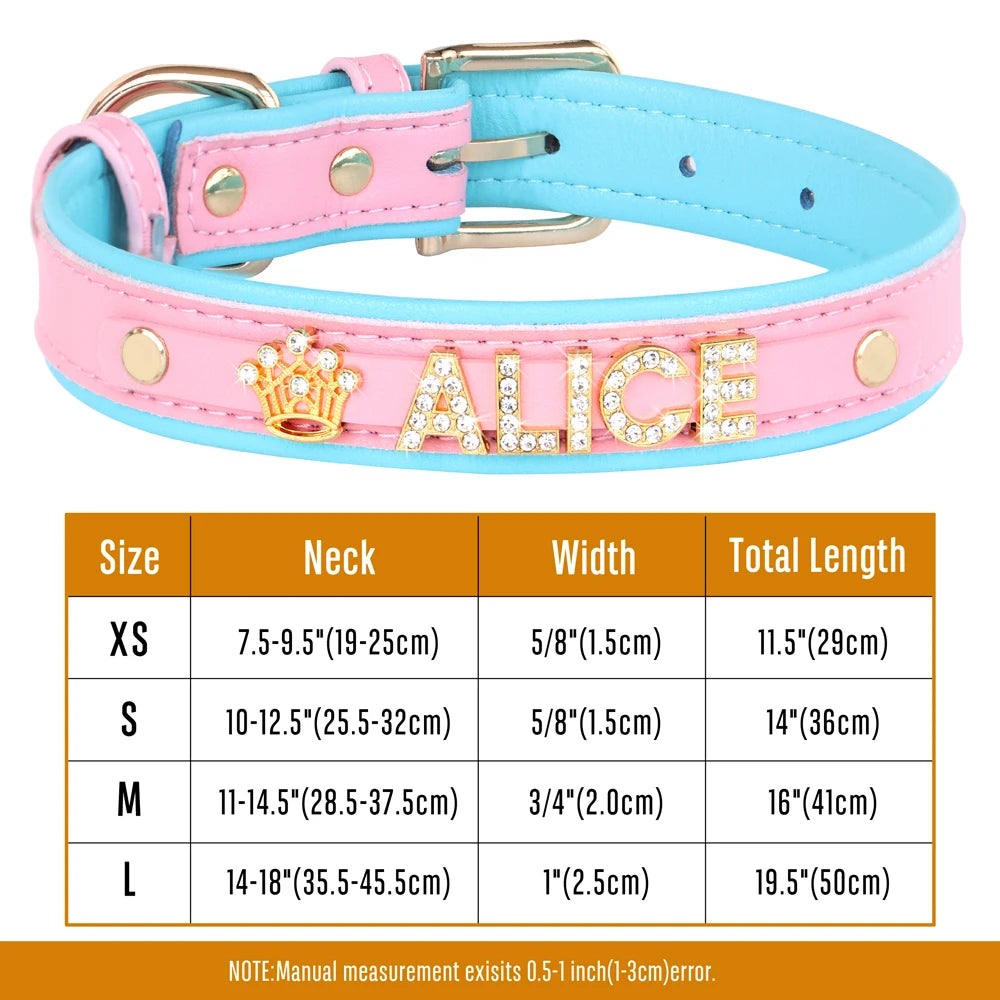 ✨ Personalized Bling Rhinestone Dog Collar – For Small Dogs & Cats ✨