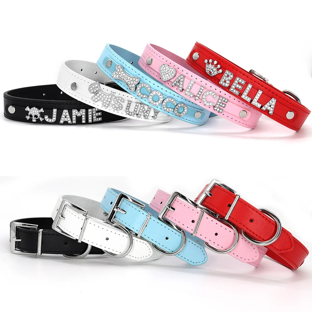 ✨ Personalized Bling Rhinestone Dog Collar – For Small Dogs & Cats ✨