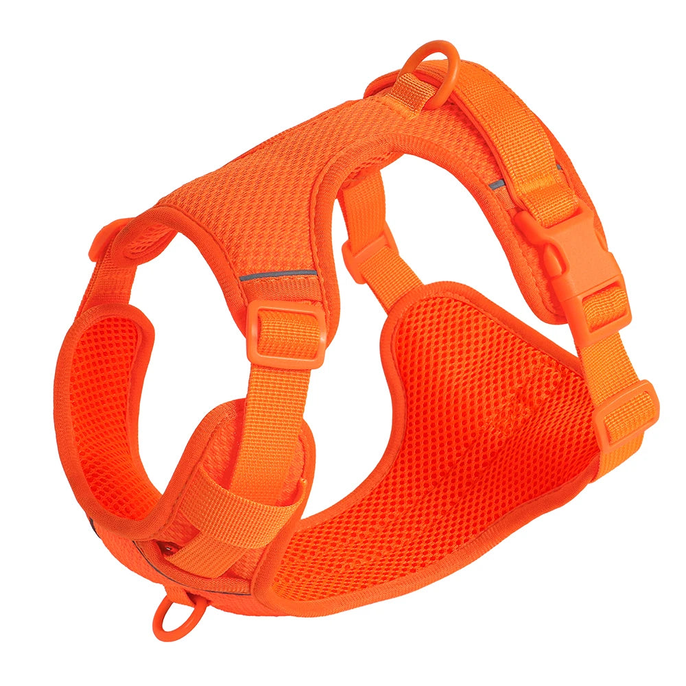 No Pull Nylon Mesh Dog Harness Breathable Pet Harnesses Vest For Medium Large Dogs Reflective Dog Chest Strap French Bulldog