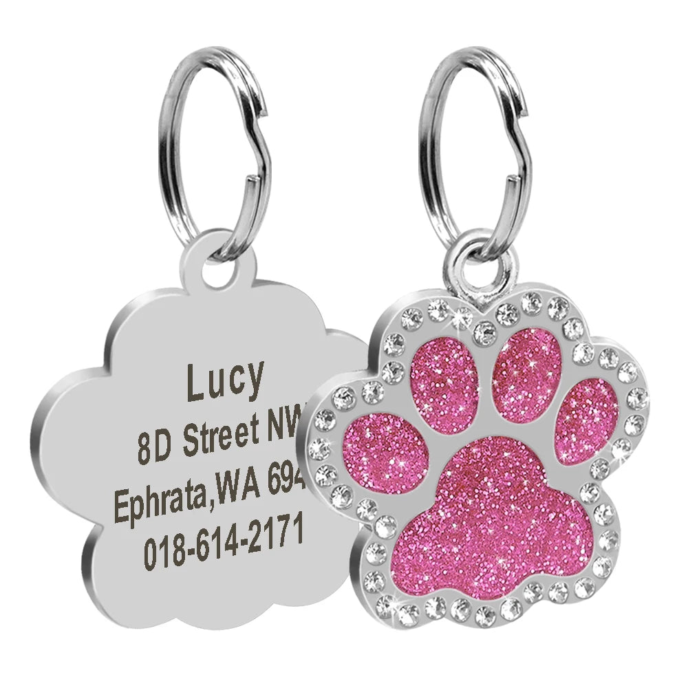 Personalized Dog & Cat ID Tag – Engraved Stainless Steel Pet Name & Address Tag