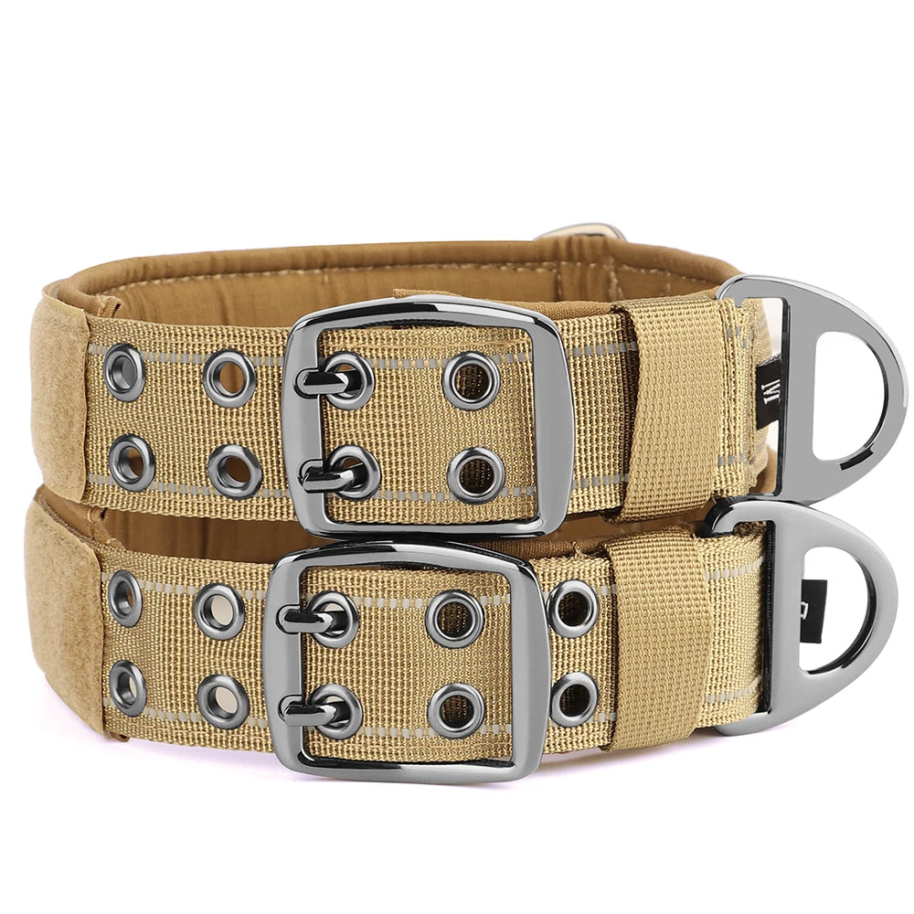 Tactical Military Dog Collar – Adjustable Nylon Training Collar with Handle for Medium & Large Dogs