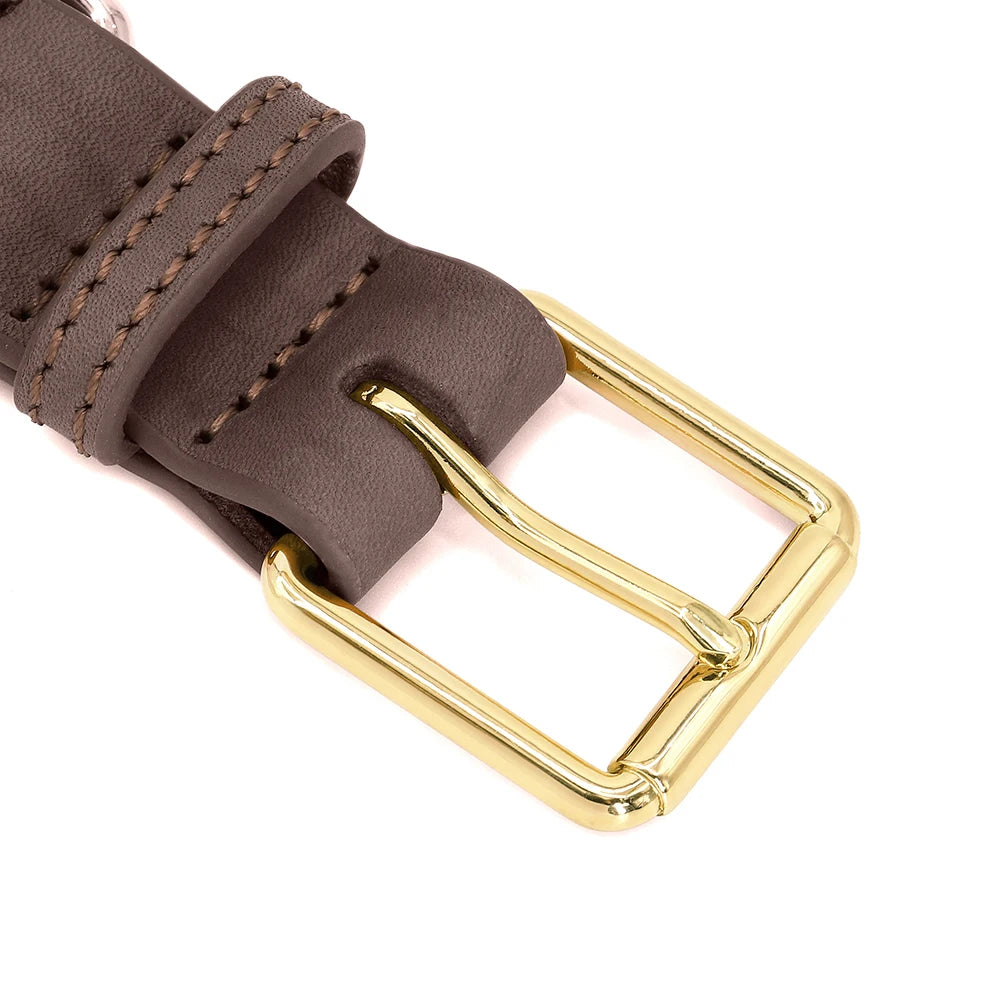 Custom Leather Dog Collar with Personalized Nameplate – Stylish & Durable ID Tag for Small to Large Dogs
