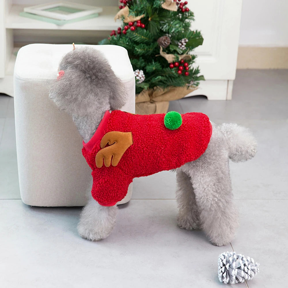 Christmas Dog Clothes – Soft Fleece Puppy & Cat Winter Outfit