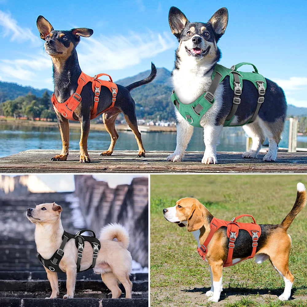 Reflective Big Dog Harness Nylon Durable Pet Vest With Handle Adjustable for Small Medium Large Dogs Bulldog Walking Training