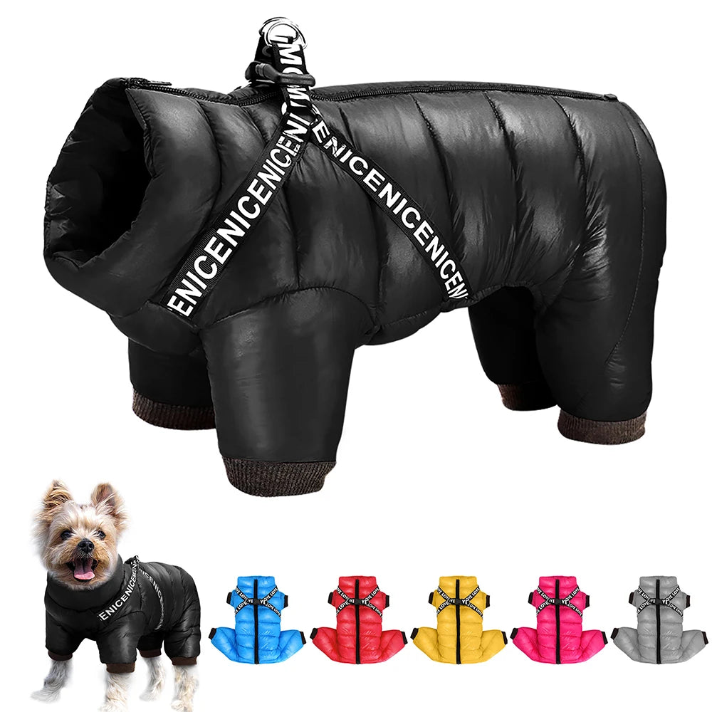 Winter Waterproof Dog Jacket – Super Warm Pet Jumpsuit Coat for Small, Medium & Large Dogs