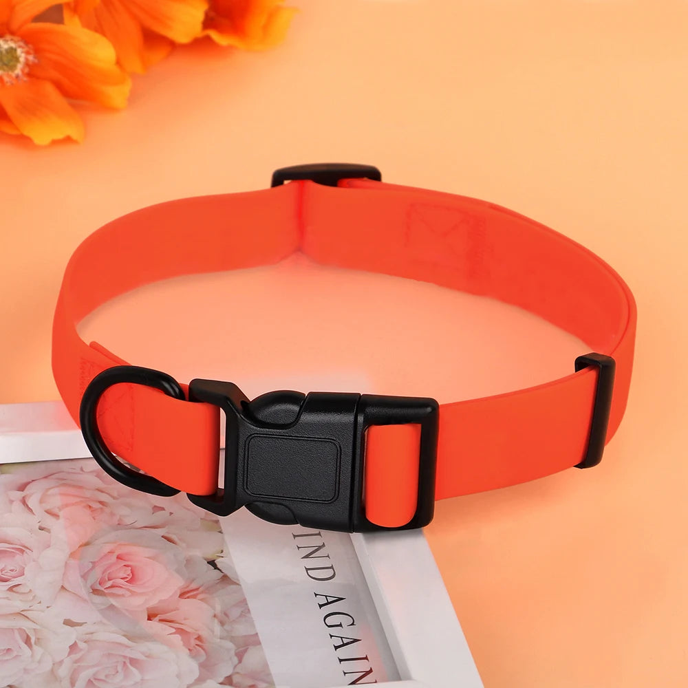 PVC Pet Dog Collar Waterproof Dog Cat Collar Anti-Dirty Easy to Clean Collars For Small Medium Large Dogs