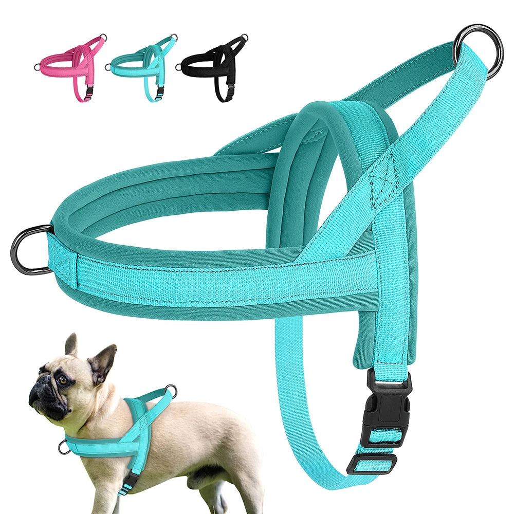 No-Pull Nylon Dog Harness – Adjustable Padded Vest for Small & Medium Dogs (French Bulldog, Chihuahua, Puppy)