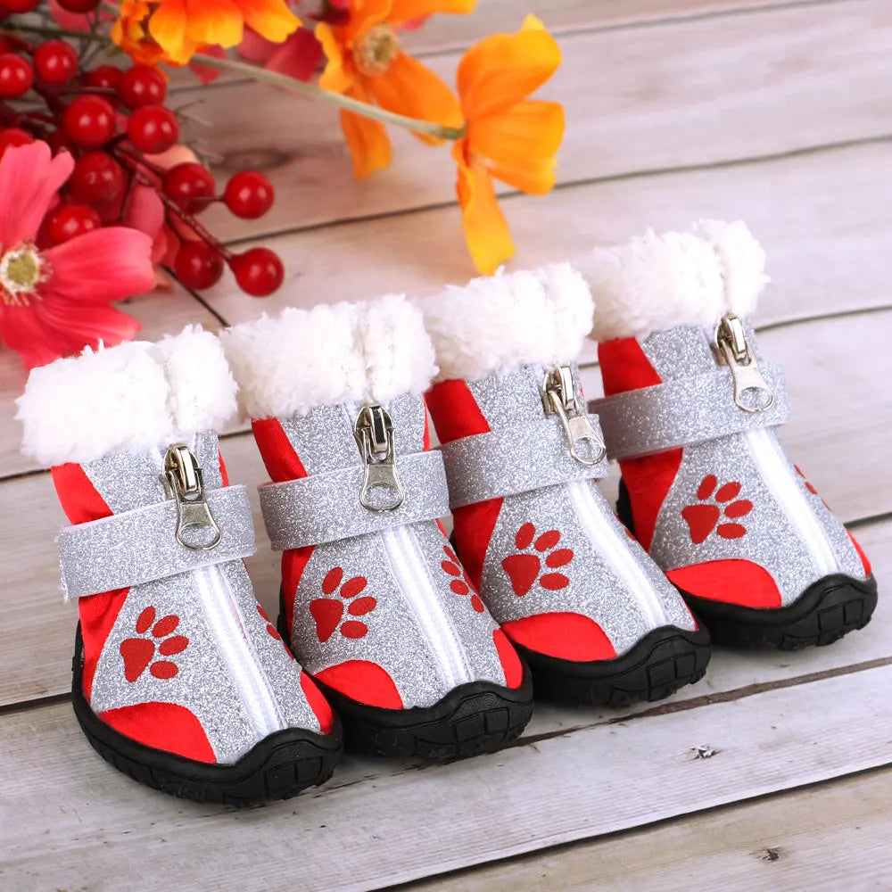 Waterproof Dog Boots – 4pcs Non-Slip Reflective Shoes for Medium &amp; Large Dogs, Snow &amp; Rain Paw Protection