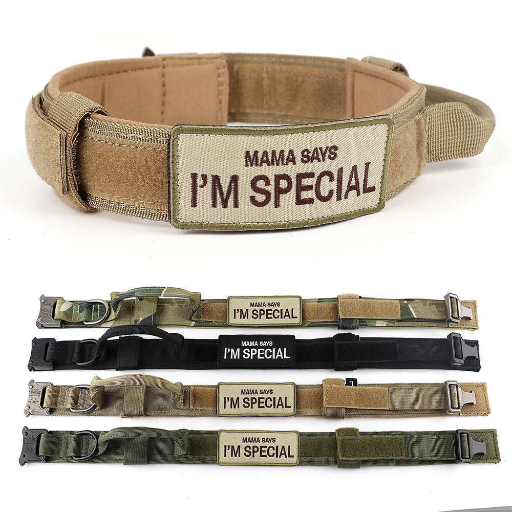 Tactical Dog Collar With Handle Nylon Military Dog Collar Adjustable Pet Training Collars For Medium Large Dogs German Shepherd