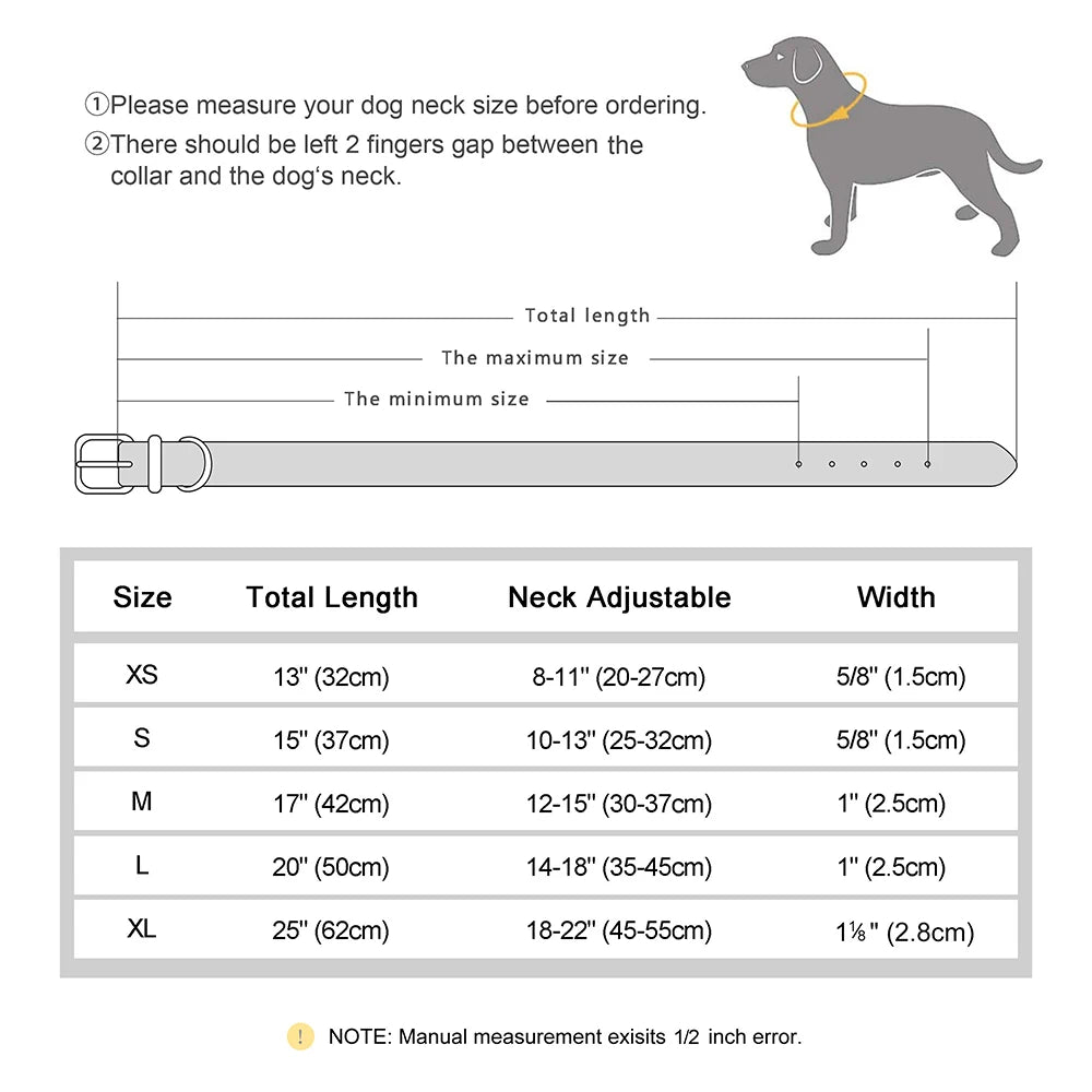 Custom Personalized Dog Collars – Engraved Nameplate ID Tag – Adjustable Nylon or Leather Collars for Small, Medium & Large Dogs – Anti-Lost, Durable & Stylish