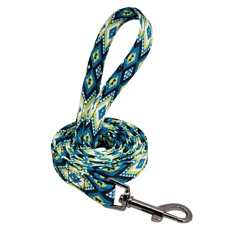 Durable Nylon Printed Dog Leash – 5 Colors Rope Lead for Small, Medium & Large Dogs (Walking, Training & Running)