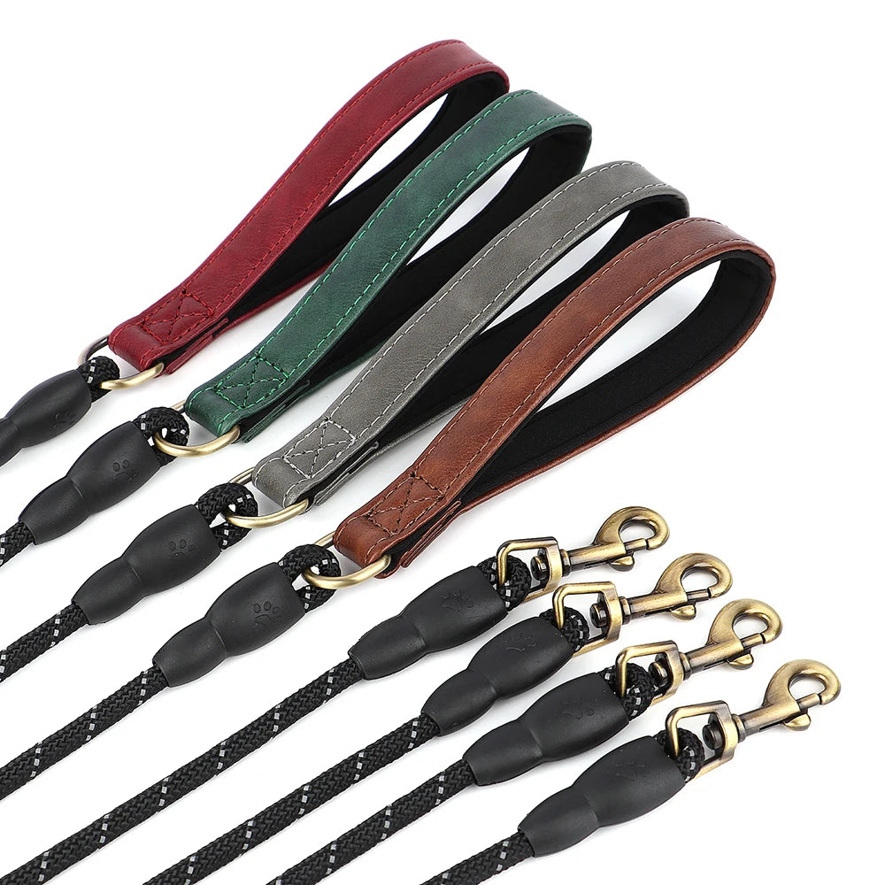 ✨ Personalized Dog Collar & Leash Set – Custom Engraved PU Leather for Small to Large Dogs (Pitbull-Friendly!)