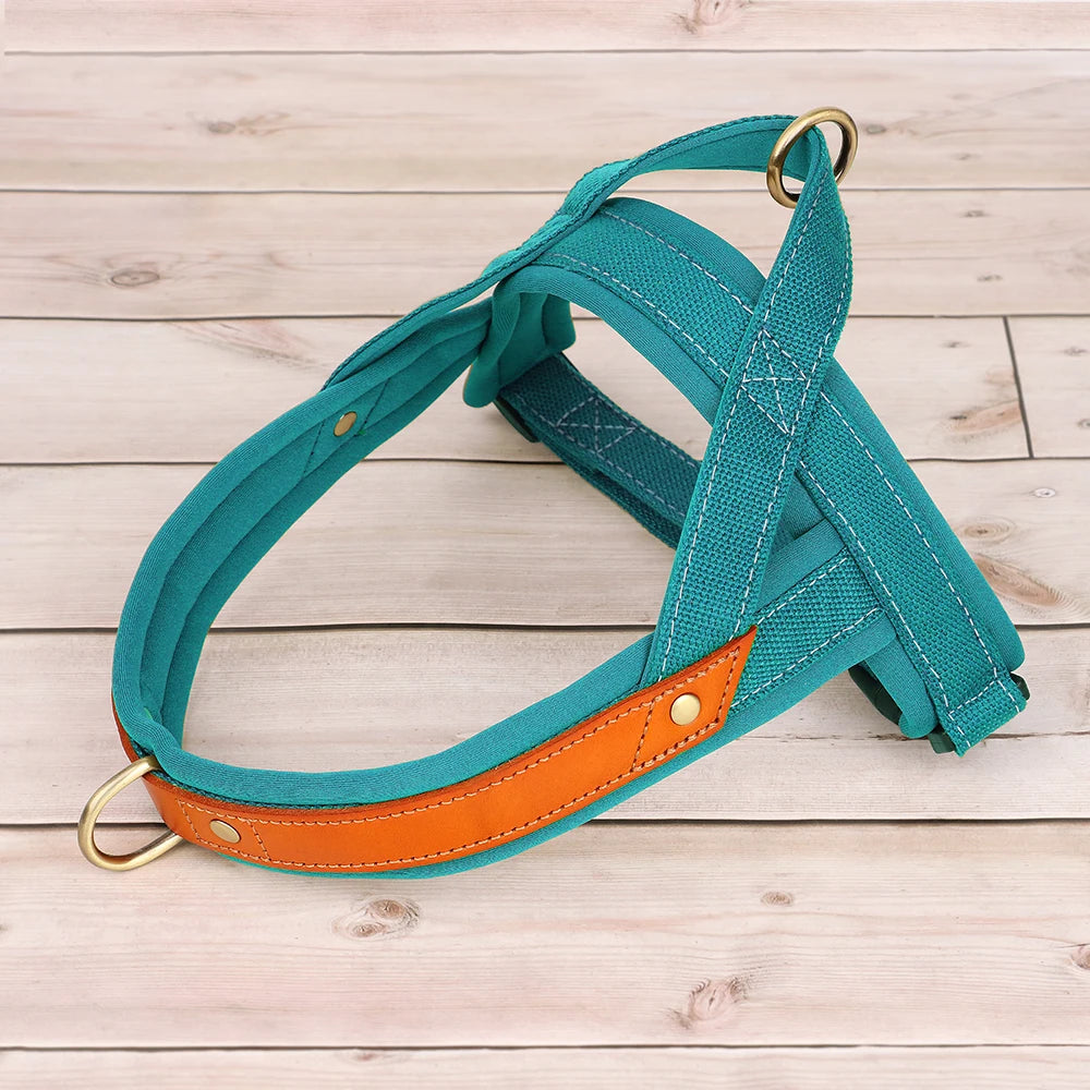 Nylon Leather Padded Dog Harness Vest Small Medium French Bulldog No Pull Pet Puppy Harnesses Adjustable Outdoor Vests Perros