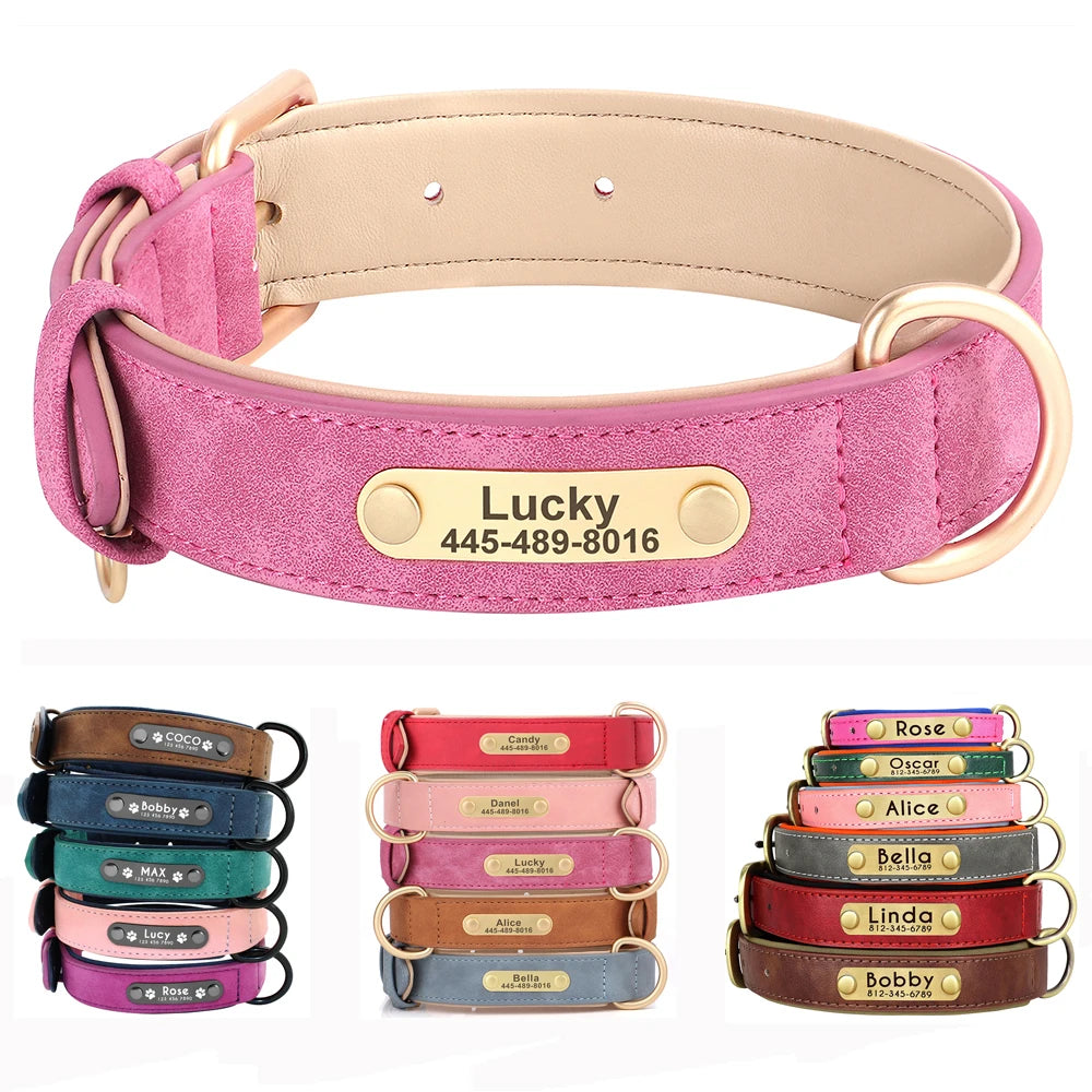 Custom Leather Dog Collar – Personalized with Free Engraving | XS–XXL Sizes