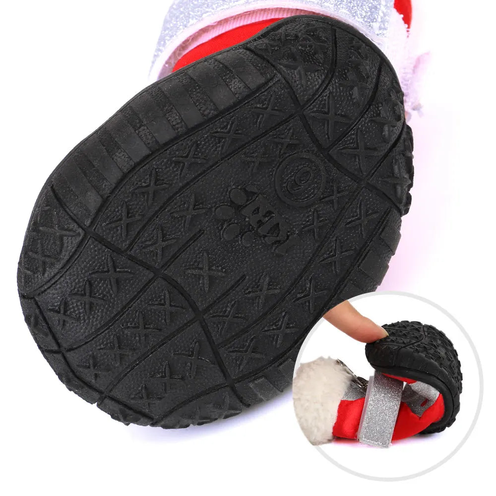 Waterproof Dog Boots – 4pcs Non-Slip Reflective Shoes for Medium &amp; Large Dogs, Snow &amp; Rain Paw Protection