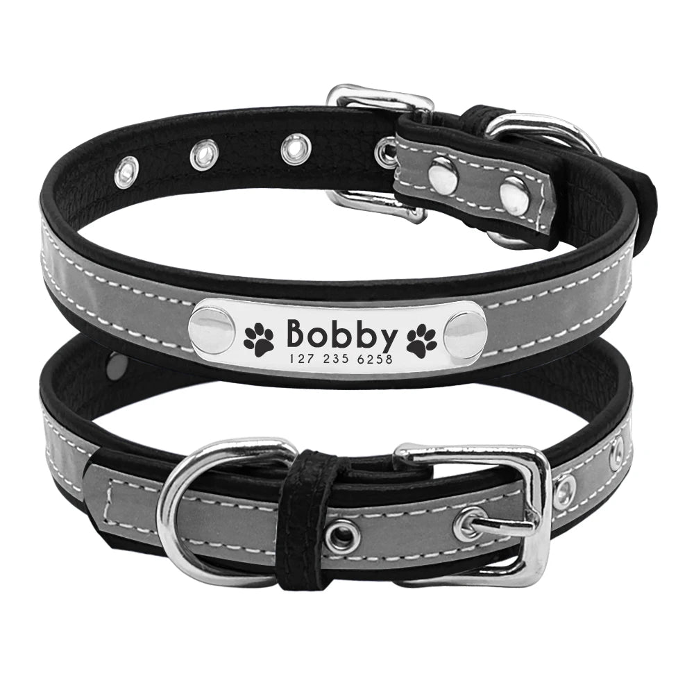 Reflective Personalized Dog Collar with Free Engraving – Adjustable for Small & Medium Pets