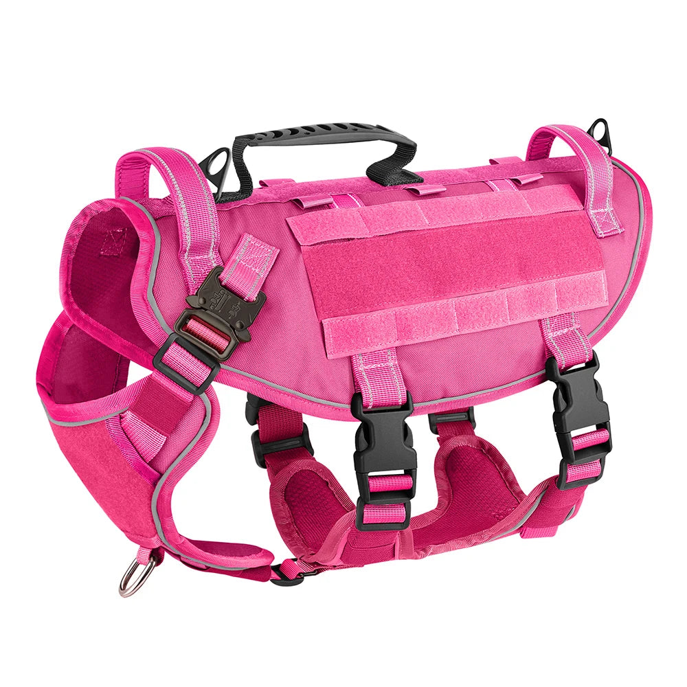 Quick Control Tactical Dog Harness – No Pull Military Training Vest with Handle & Molle System for Medium & Large Dogs