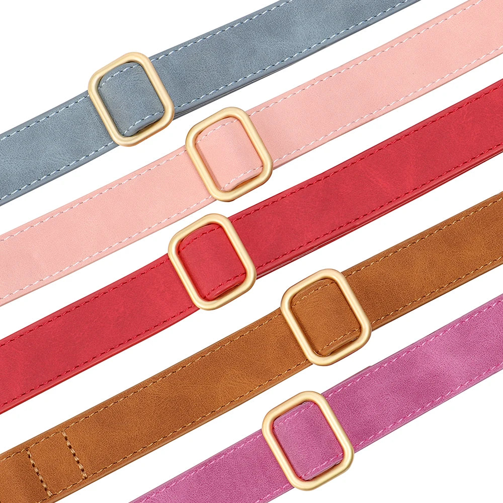 Custom Engraved PU Leather Dog Collar – Anti-Lost ID Tag Included