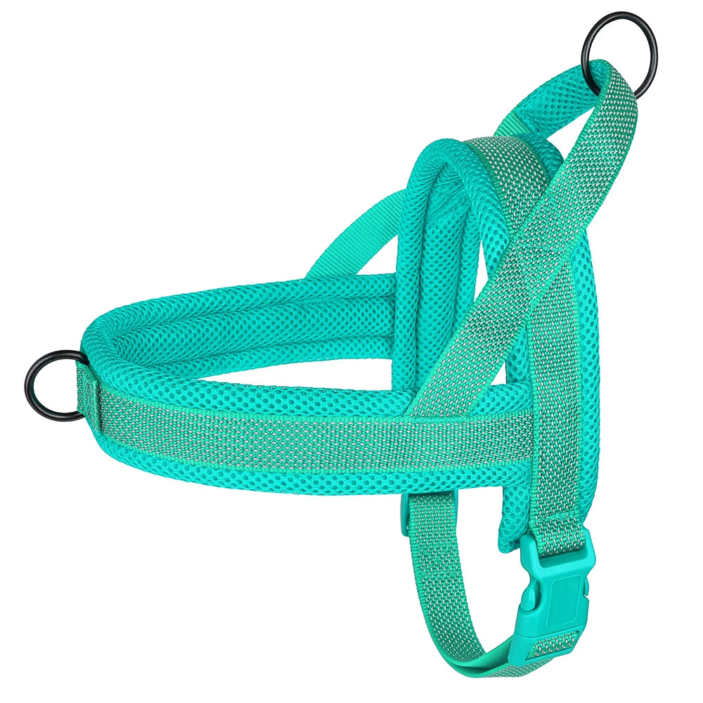 No Pull Nylon Dog Harness Breathable Mesh Pet Harnesses Vest Reflective Strap Harness for Medium Large Dogs Pug Walking Training
