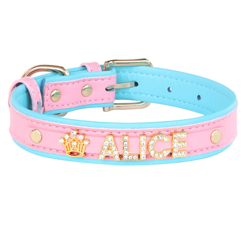 ✨ Personalized Bling Rhinestone Dog Collar – For Small Dogs & Cats ✨