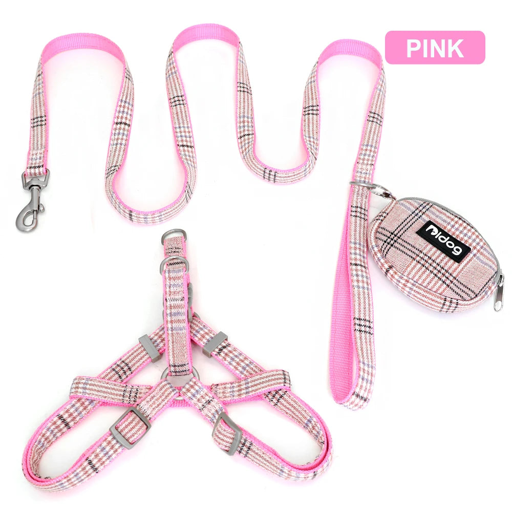 Adjustable Pet Harness & Leash Set – Soft Nylon Dog & Cat Vest