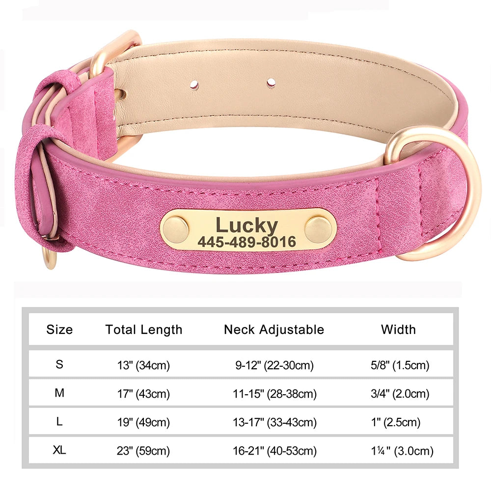 Custom Leather Dog Collar – Personalized with Free Engraving | XS–XXL Sizes