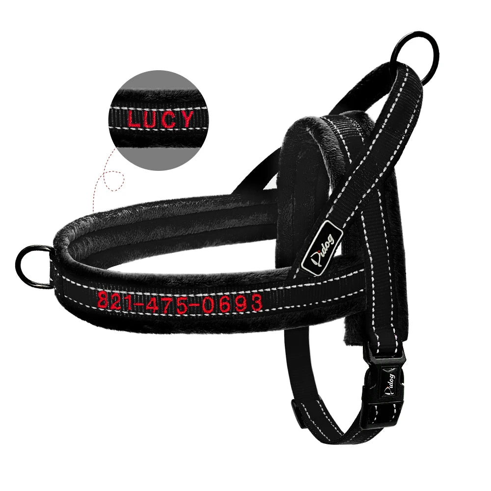 Soft Customized Dog Harness – Embroidered Nylon Padded Vest for Small, Medium & Large Dogs (Free Name & Phone Number)