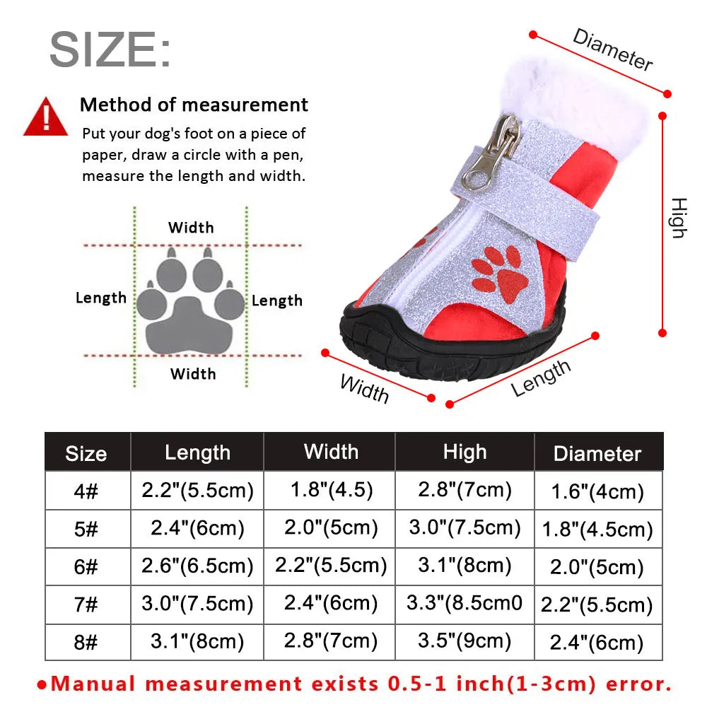 Waterproof Dog Boots – 4pcs Non-Slip Reflective Shoes for Medium &amp; Large Dogs, Snow &amp; Rain Paw Protection