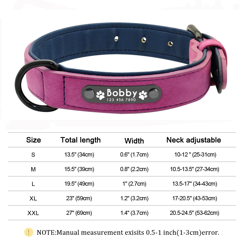 Custom Leather Dog Collar – Personalized with Free Engraving | XS–XXL Sizes