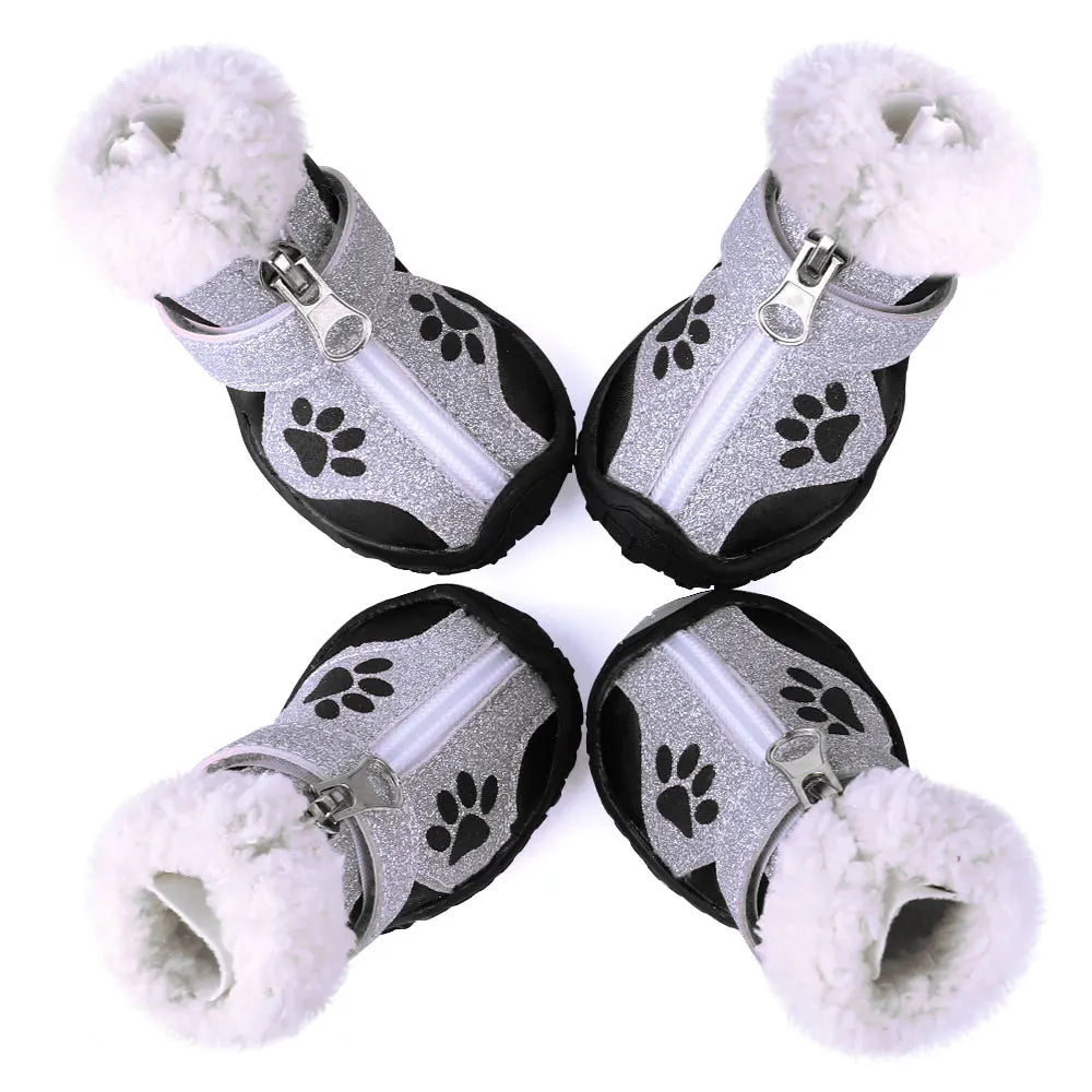 Waterproof Dog Boots – 4pcs Non-Slip Reflective Shoes for Medium &amp; Large Dogs, Snow &amp; Rain Paw Protection