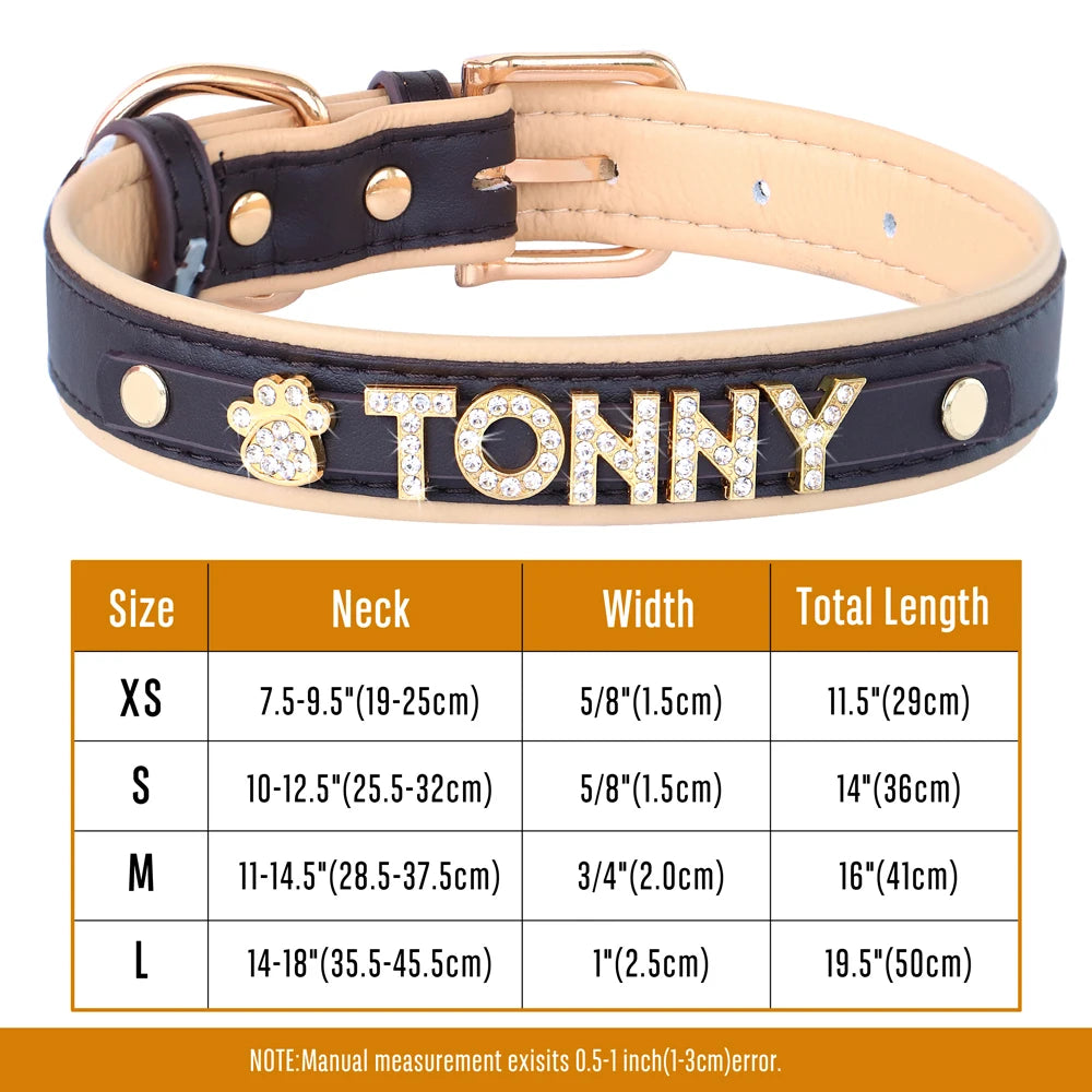 ✨ Personalized Bling Rhinestone Dog Collar – For Small Dogs & Cats ✨